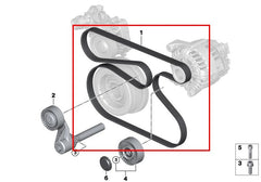 Multi Rib Belt 6PK1893 11287803476 Compatible With BMW X5 (E70), X6 (E71, E72) (CONTINENTAL)