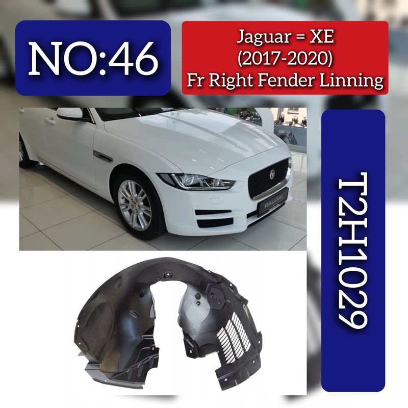 Front Right Fender Linning T2H1029 Compatible With Jaguar XE (2017-2020) Tag No.46