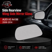 Side Rearview Wing Side Mirror Glass Left 8U0857535 & Right 8U0857536 Compatible With AUDI A3 & A4 B8 (8K2) | A4 / S4 & A6 C6 (4F2) | A6 / S6 & A8 D3 (4E2, 4E8) | A8 / S8 | A8L & Q3 (8UB, 8UG)