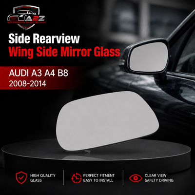 Side Rearview Wing Side Mirror Glass Left 8U0857535 & Right 8U0857536 Compatible With AUDI A3 & A4 B8 (8K2) | A4 / S4 & A6 C6 (4F2) | A6 / S6 & A8 D3 (4E2, 4E8) | A8 / S8 | A8L & Q3 (8UB, 8UG)
