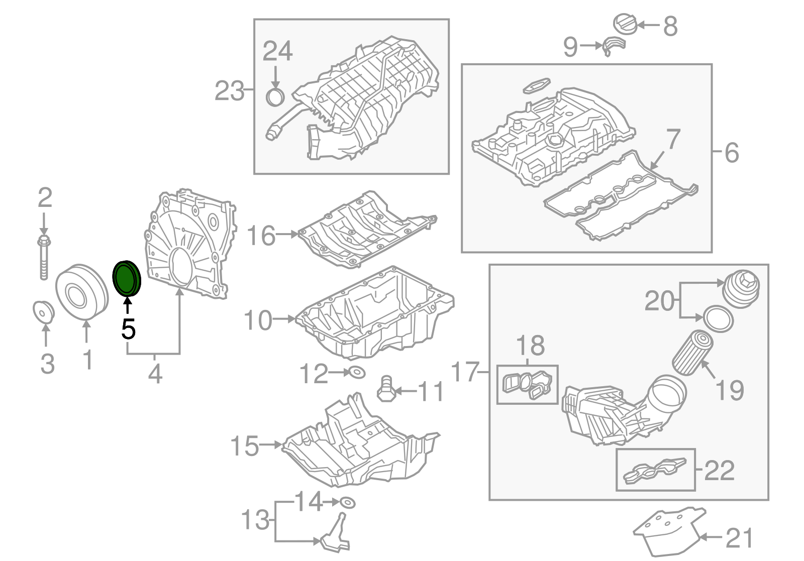 Crankshaft Oil Seal 11117511395 Compatible With BMW 3 (E90) 5 (E60) 5 (F10) 7 (F01, F02, F03, F04) X1 (E84)