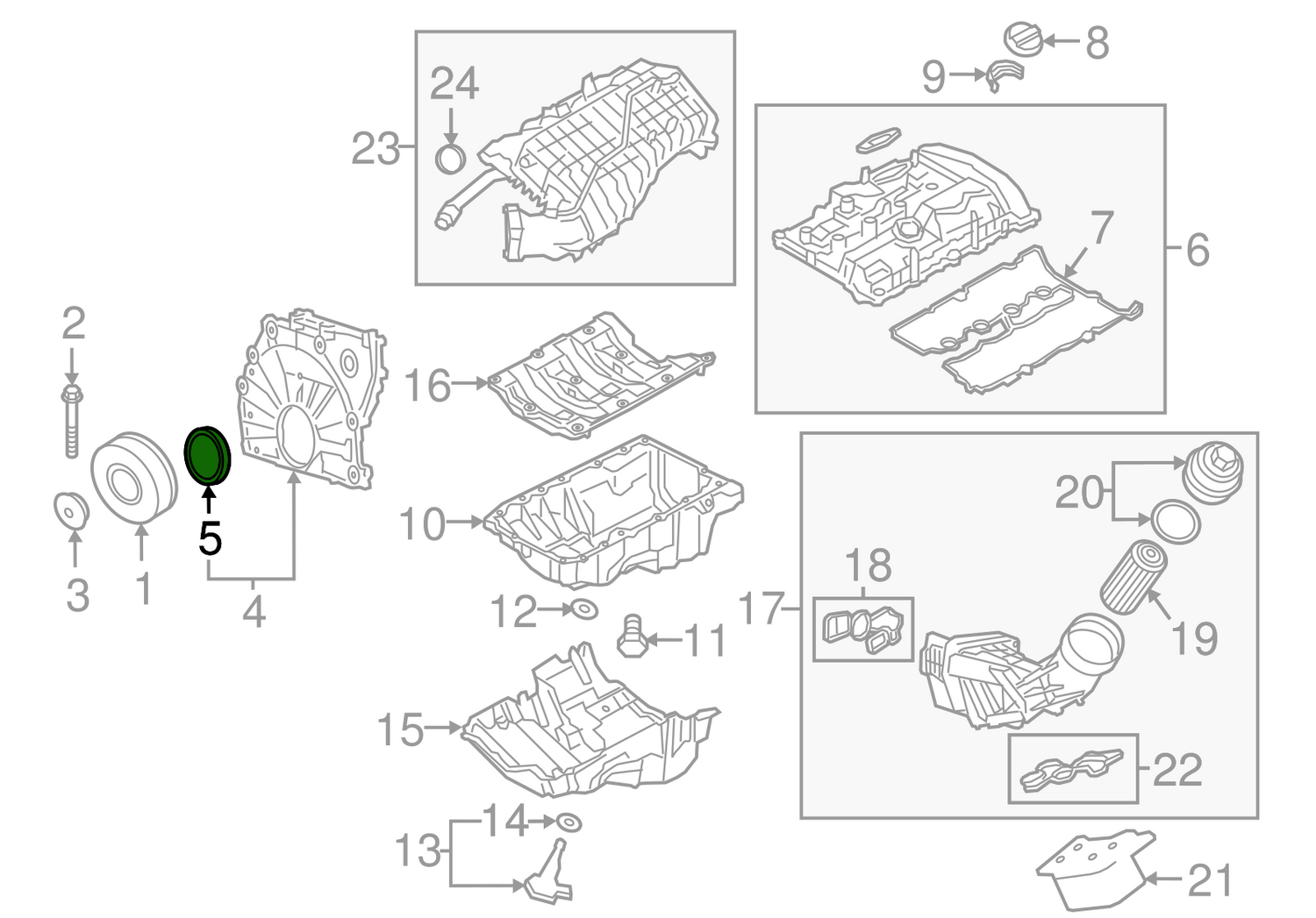 Crankshaft Oil Seal 11117511395 Compatible With BMW 3 (E90) 5 (E60) 5 (F10) 7 (F01, F02, F03, F04) X1 (E84)