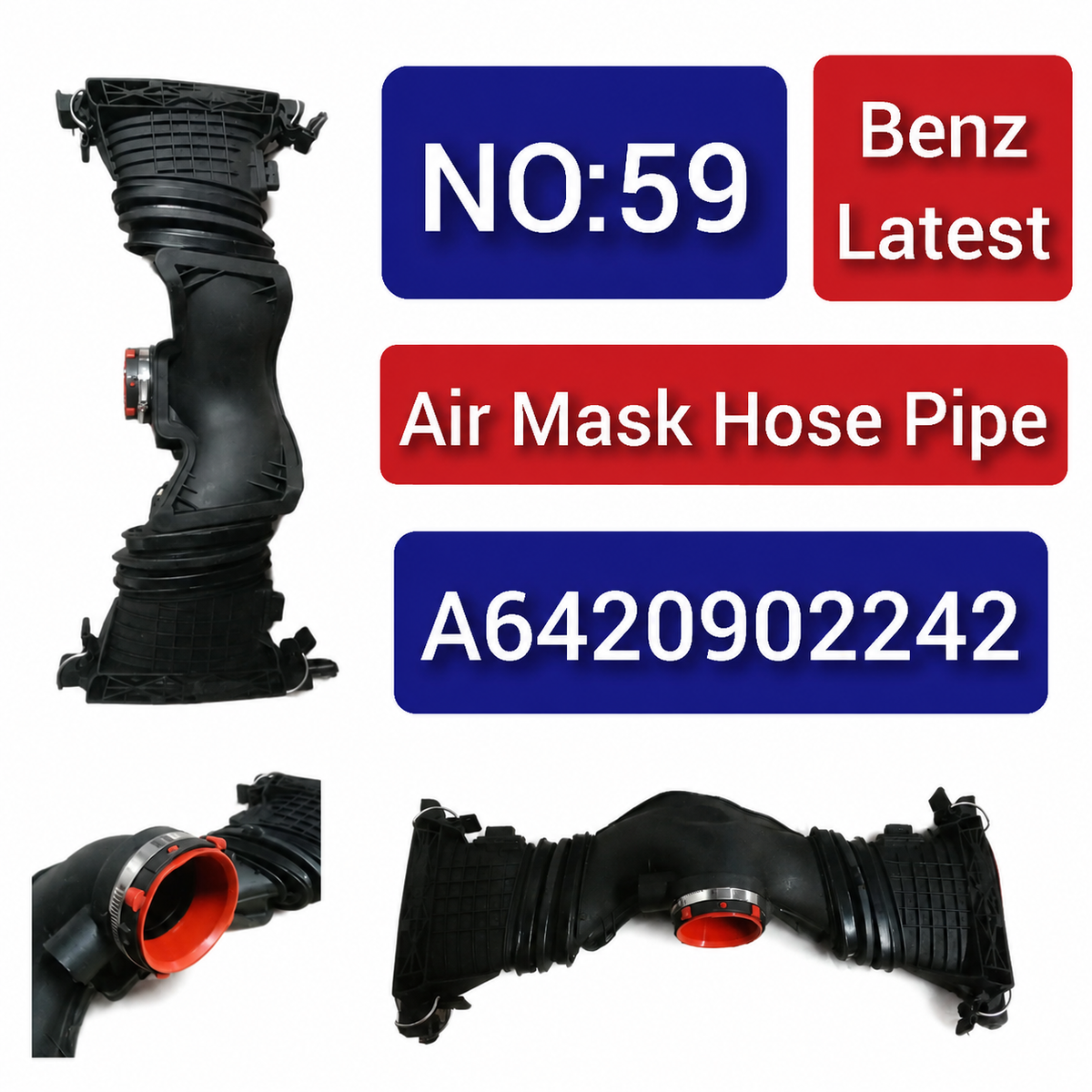 Air Mask Hose Pipe 6420902242 A6420902242 For Mercedes-Benz E-CLASS W211 W212 W213 & GL-CLASS X164, GLS X166, S-CLASS W221 W222Tag-H-59