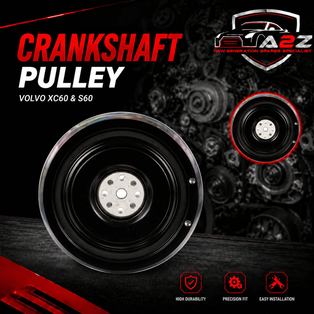 Crankshaft Pulley 31401195X Compatible With Volvo XC60 & S60 Tag-CP-17