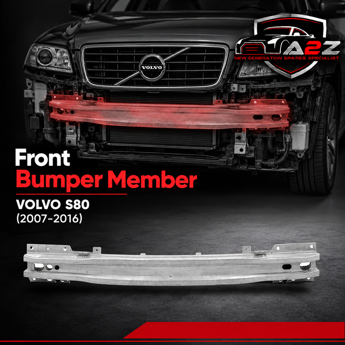Front Bumper Member 30791152 Compatible With VOLVO S80 (2007-2016)