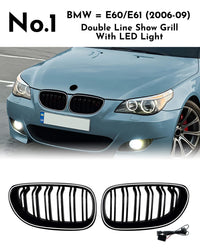 Double Line Show Grill With LED light Compatible With BMW E60/E61 (2006-09) NO.1