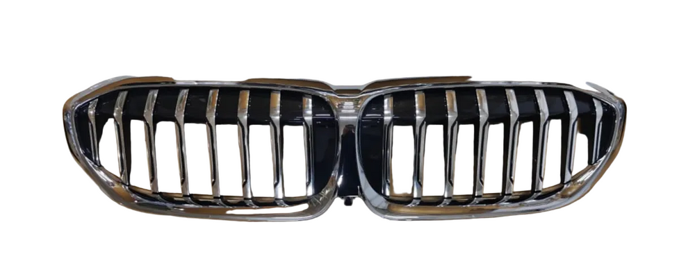 Silver Chrome Show Grill Without Camera Hole 51137449432 Compatible With BMW 3s G20 (2019-2022) Tag No.106