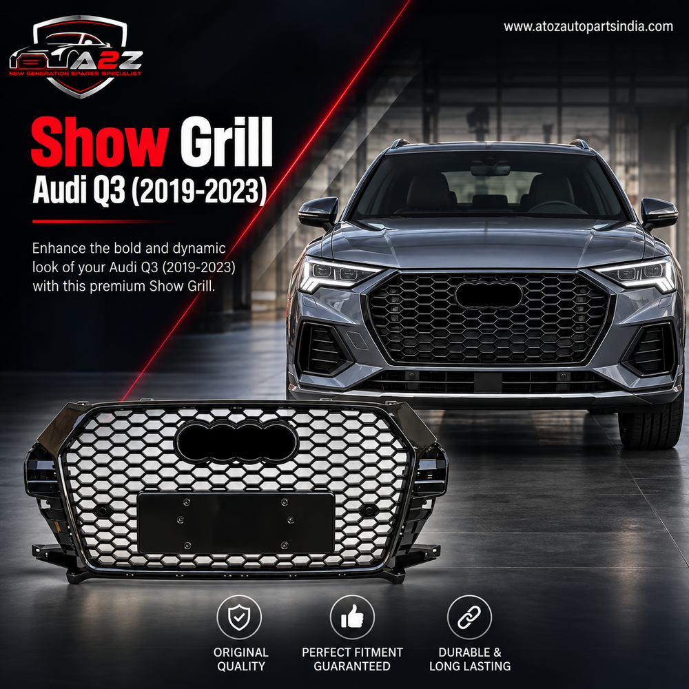 Show Grill  Compatible With Audi Q3(2019-23) RSQ3 Black Chrome