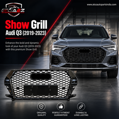 Show Grill  Compatible With Audi Q3(2019-23) RSQ3 Black Chrome
