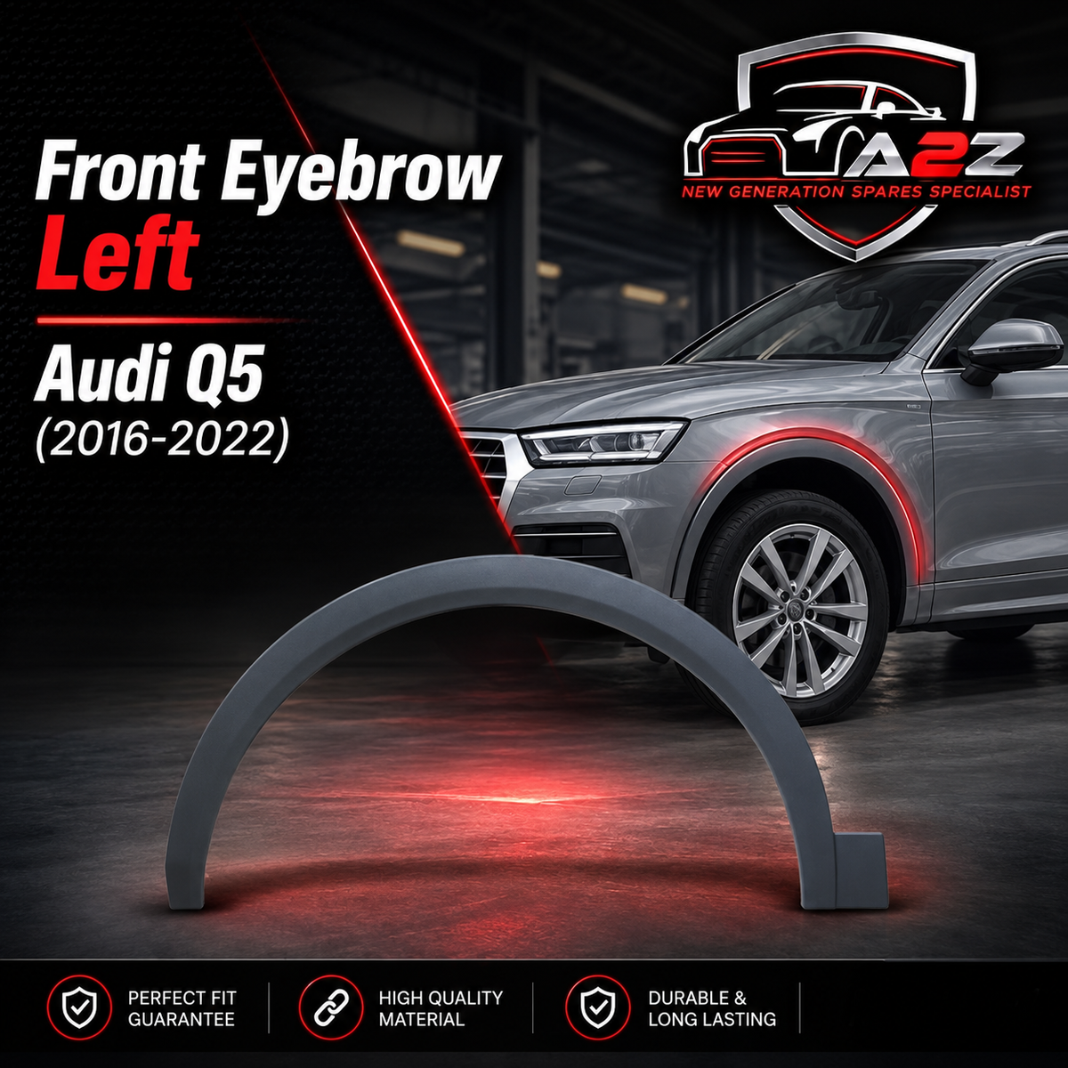 Front Eyebrow Left 80D853717A Compatible With Audi Q5 (2016-2022) Tag No.33