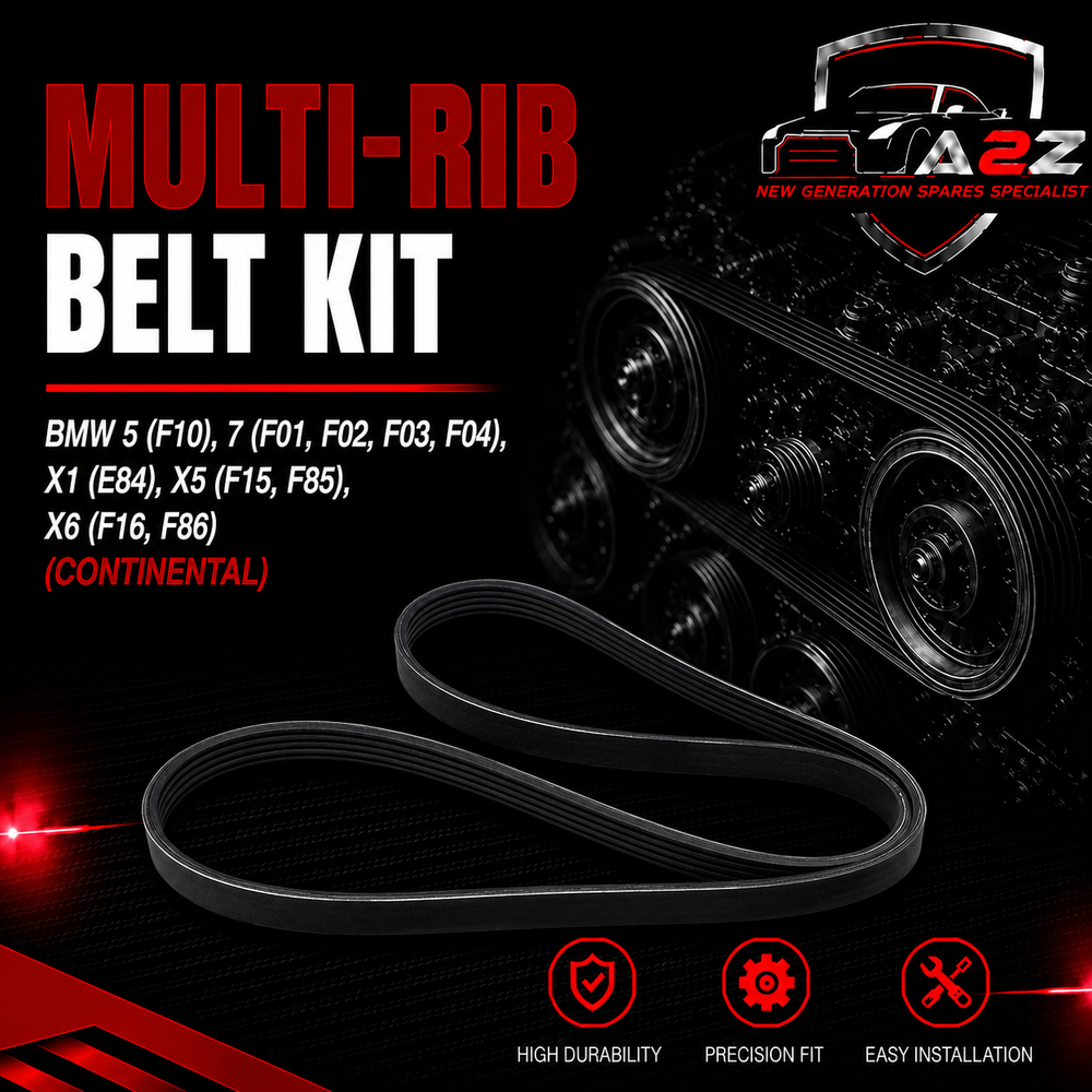Multi Rib Belt Kit 6PK1698K1  11287810807 11288507415  11288519128  11288512067 Compatible With BMW 5 (F10), 7 (F01, F02, F03, F04), X1 (E84), X5 (F15, F85), X6 (F16, F86) (CONTINENTAL)