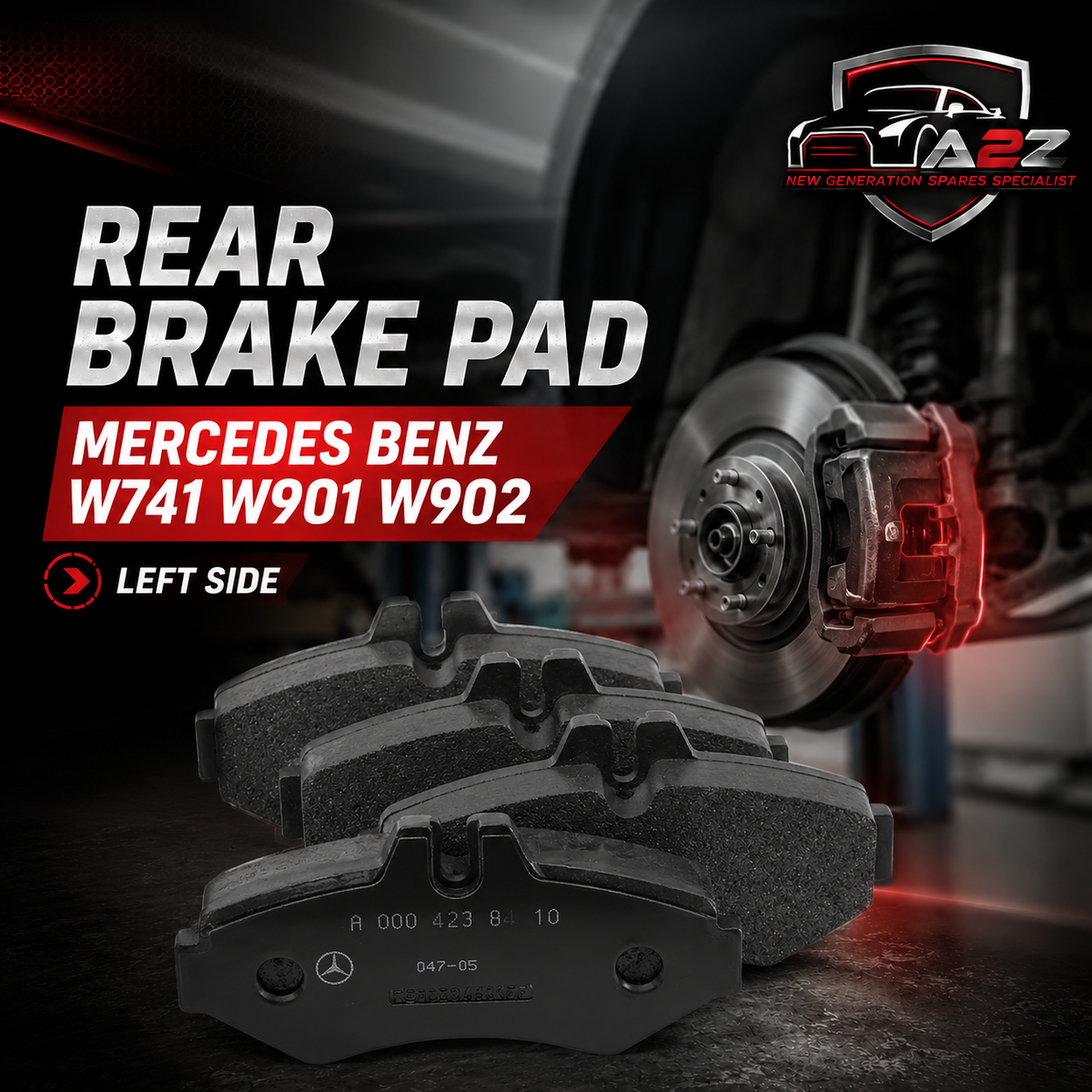 Rear Brake Pad Set 0084204320 Compatible With Mercedes Benz W741 W901 W902