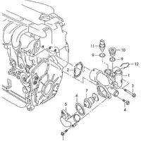 Engine Coolant Thermostat Housing 022121117C Compatible With Audi & Volkswagen Tag No.60