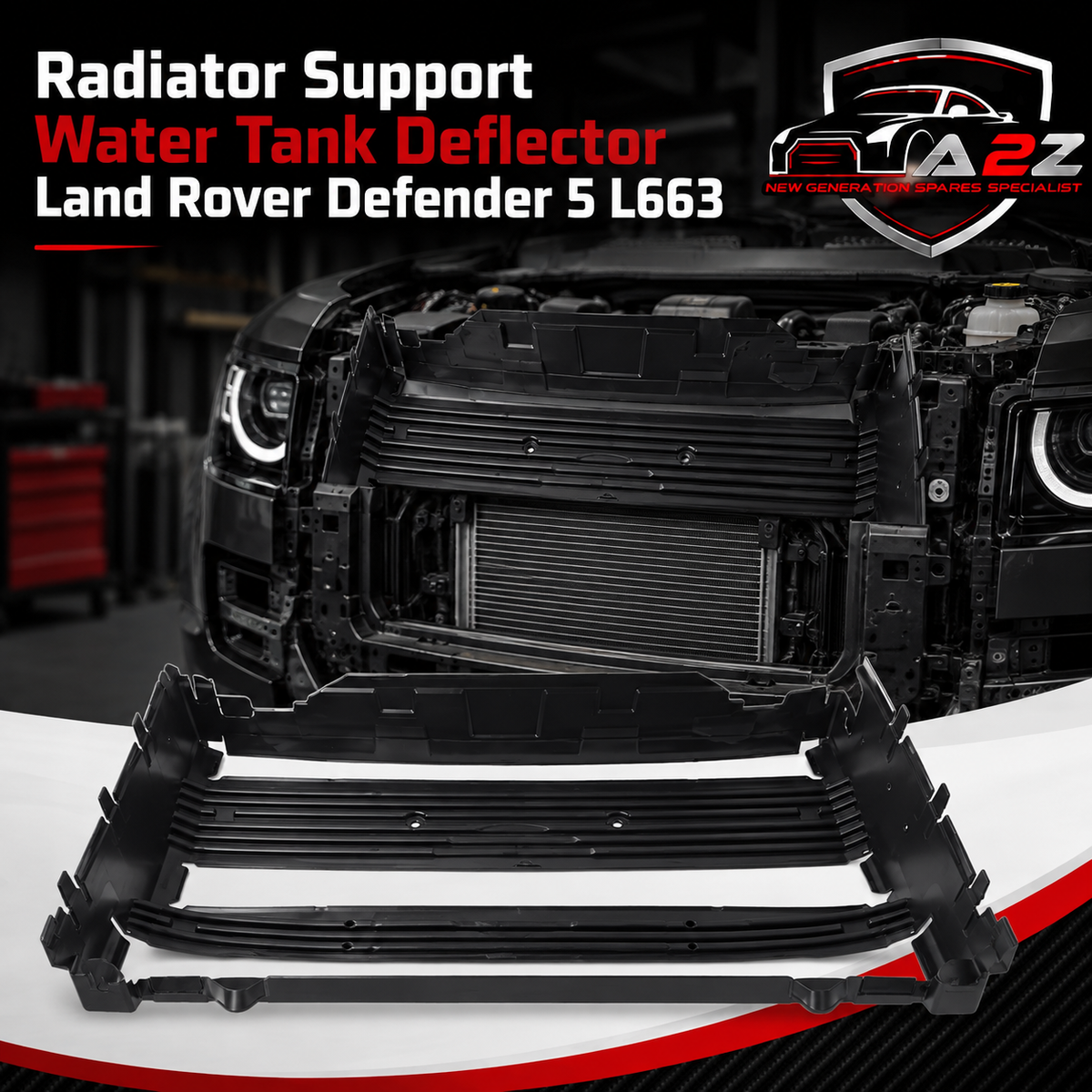 Radiator Support Water Tank Deflector LR130000 Compatible With Land Rover Defender 5 L663