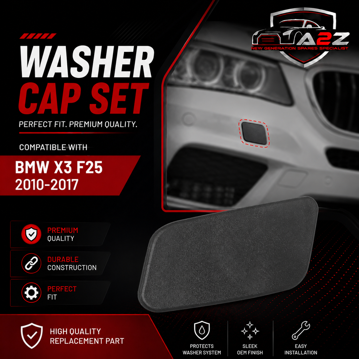 Washer Cap Left 51117212953 51117261099 & Right 51117212954 51117261100 Compatibe With BMW F25 Tag No.481