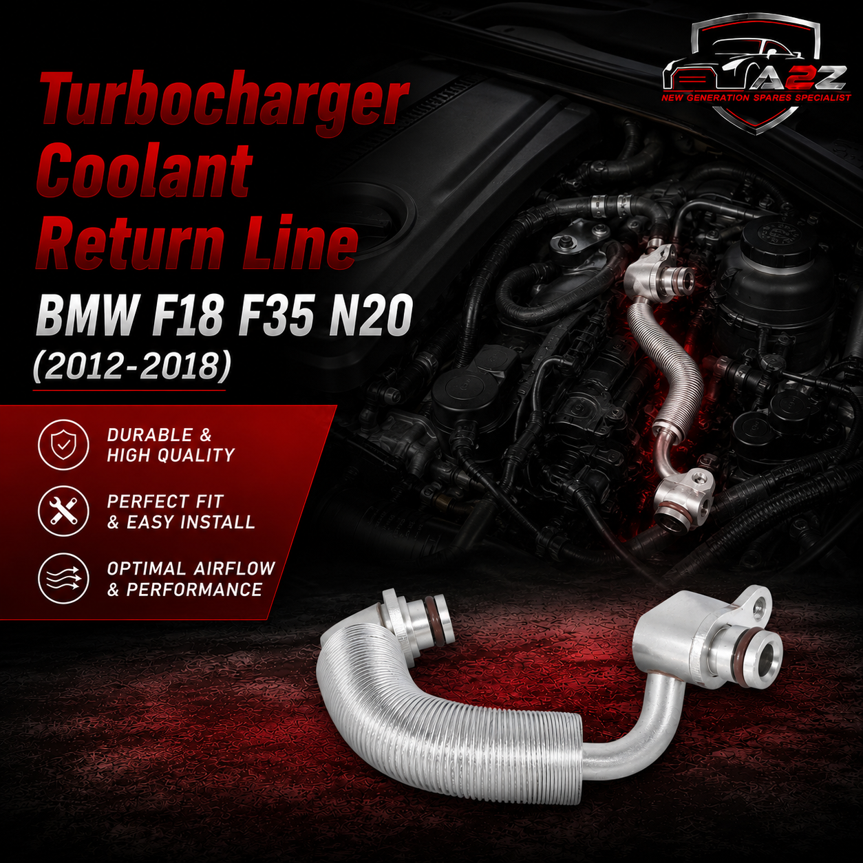 Turbocharger Coolant Return Line 11538663517 Compatible With BMW F18 F35 N20