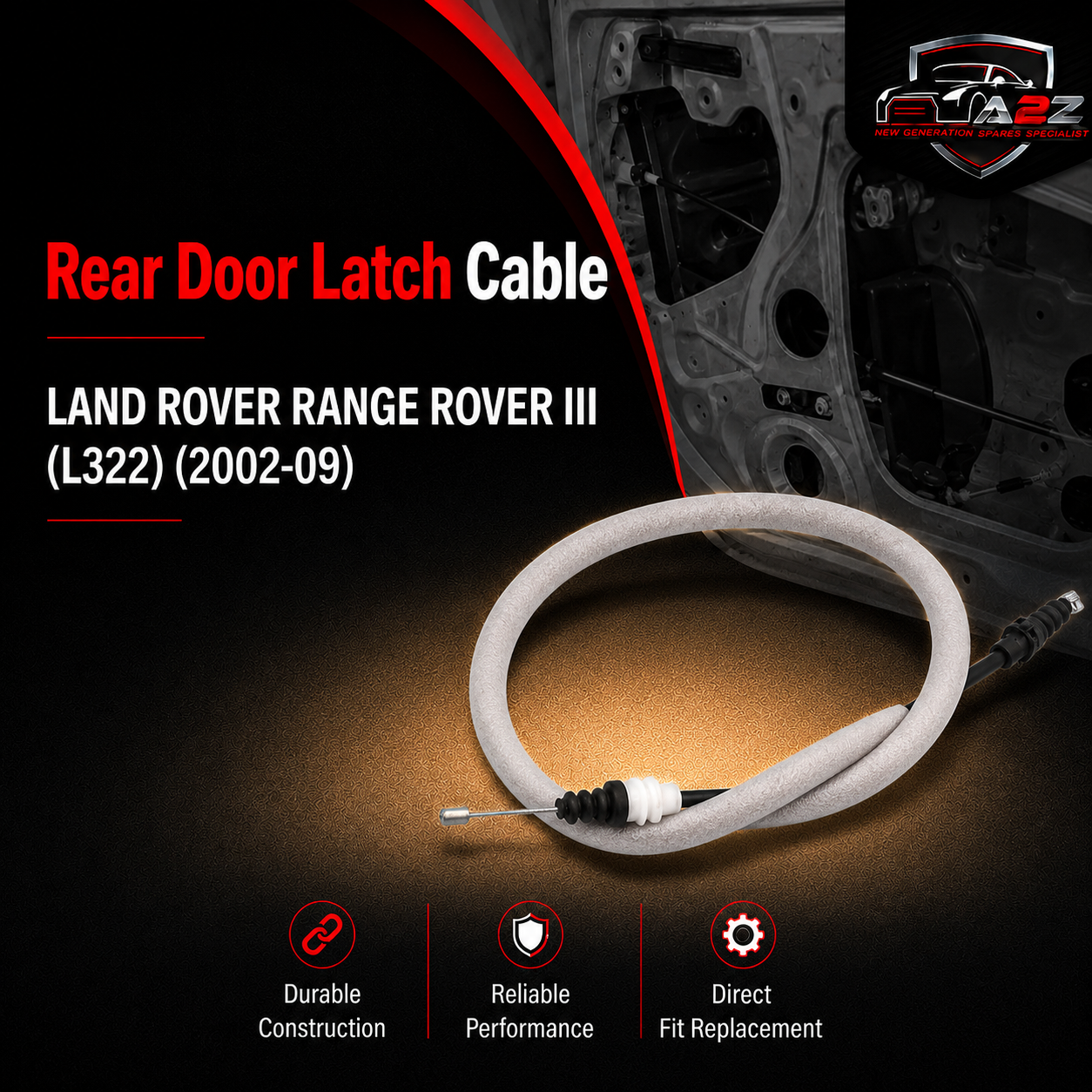Rear Door Latch Cable FQZ000060 Compatible With LAND ROVER RANGE ROVER III (L322) (2002-09)
