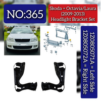 Headlight Bracket Set Left 1Z0805071A & Right 1Z0805072A Compatible With Skoda Octavia (2010-2013) Tag No.365