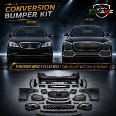A To Z Compatible With Mercedes Benz S Class W221 (2006-2014) Upgrade Facelift Convert To W223 2024 Lci Maybach Bumper Body Kit Hood Fender Skirts Headlight Taillight Glass With Door 1:1 CC-8553-10 (Shipping Cost Not Included In Price)