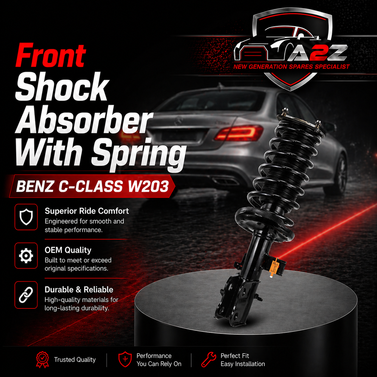 Front (Left & Right Same) Air Suspension Shock Absorber With Spring 2033205330 Compatible With MERCEDES-BENZ C-CLASS W203
