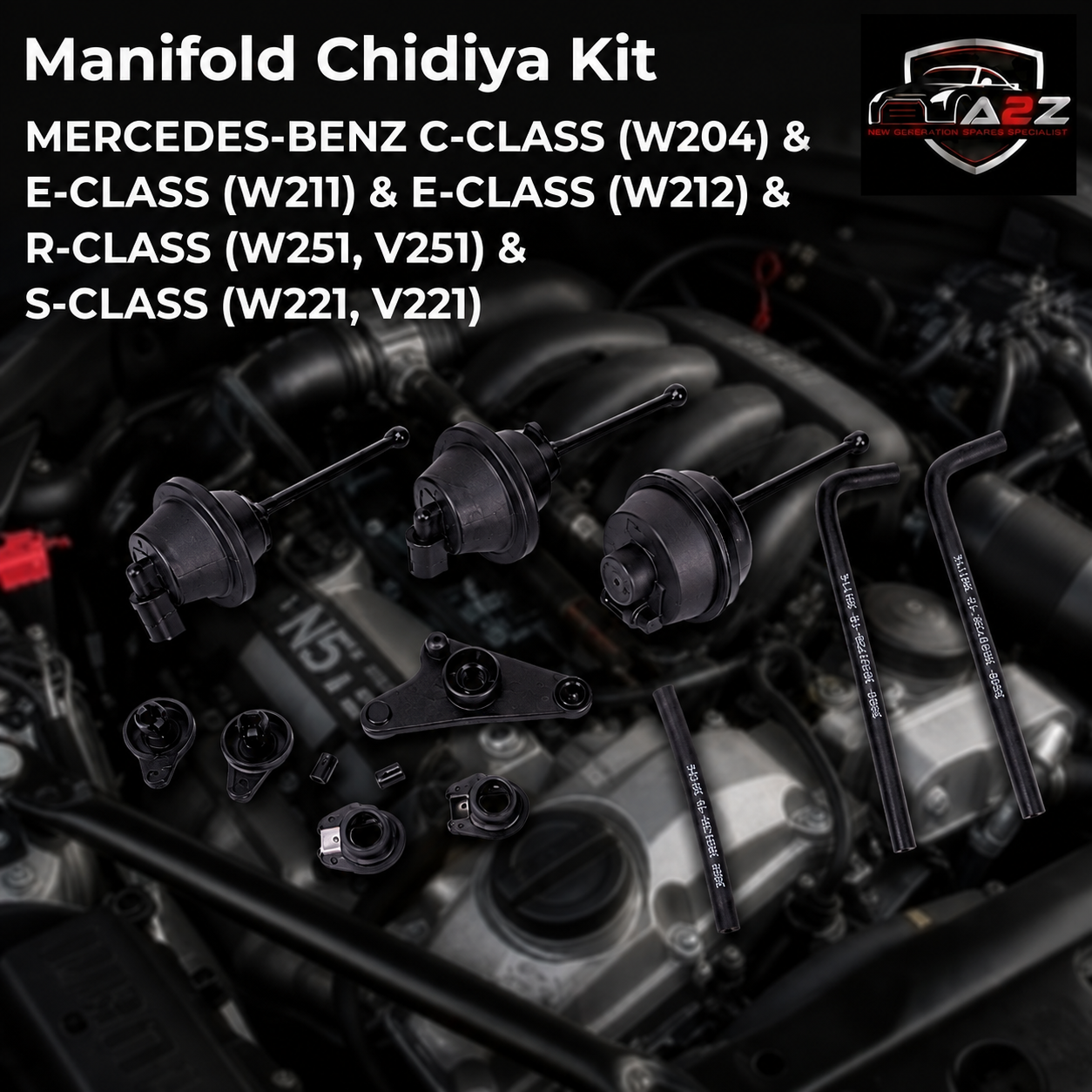 Manufold Chidiya Kit (Set Of 7) 2721402401 Compatible With MERCEDES-BENZ C-CLASS (W204) & E-CLASS (W211) & E-CLASS (W212)  & R-CLASS (W251, V251) & S-CLASS (W221, V221)