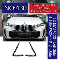Fog Lamp Chrome Left 51115A370D3 & Right 51115A370D4 Compatible With BMW X5 G05 LCI (2023-2025) Tag No.430