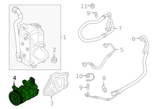 AC Compressor 64526926545 & 64527945819 & 64527945863 & 64529375057 & 64529890655 Compatible With BMW & 5 (G30, F90) & 6 Gran Turismo (G32) & X5 Van (G05) & X6 (G06, F96) & X7 (G07) Tag.118