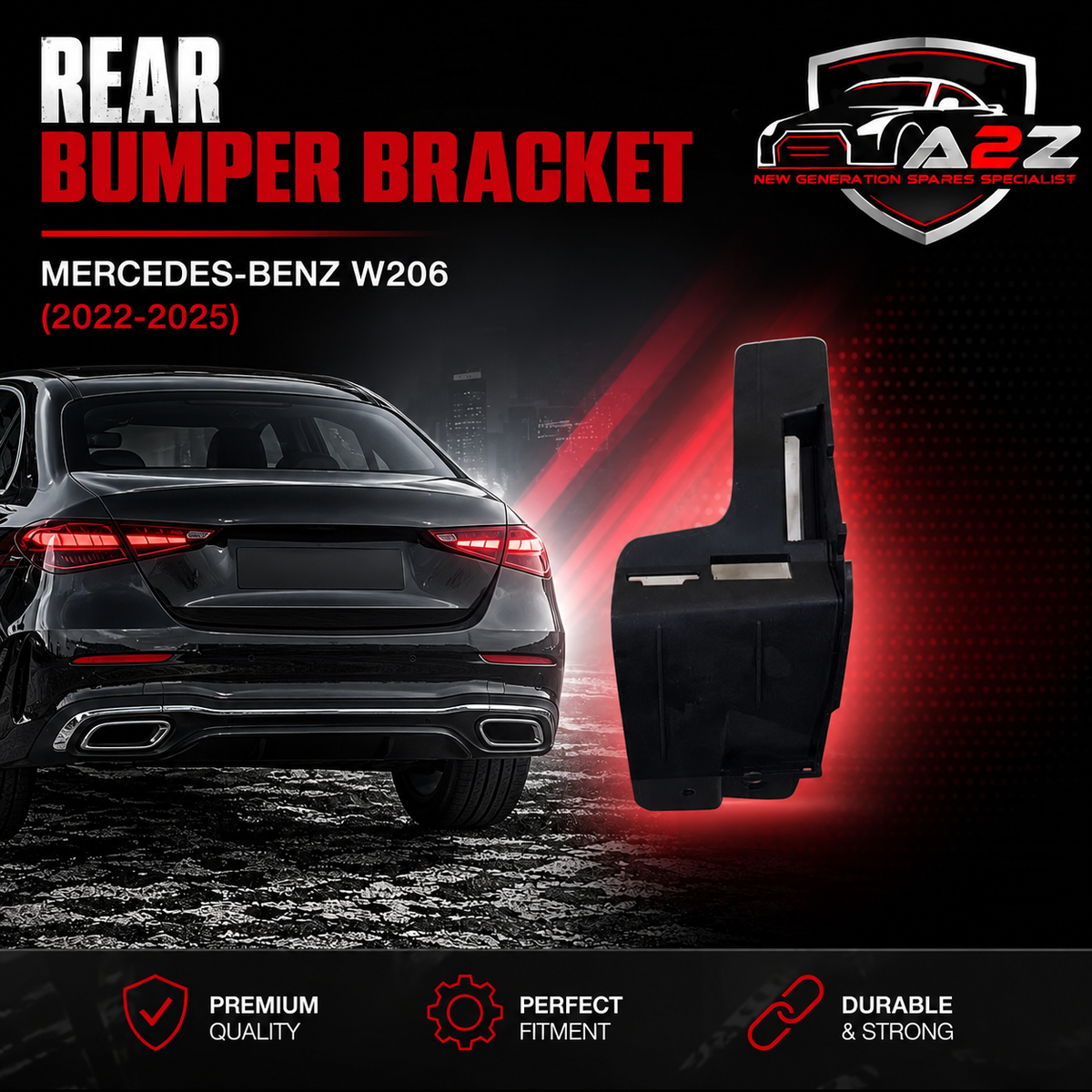 Rear Bumper Bracket Left 2068851903 & Right 2068852003 Compatible With Mercedes-Benz C-CLASS W206 (2022-2025) Tag No.812
