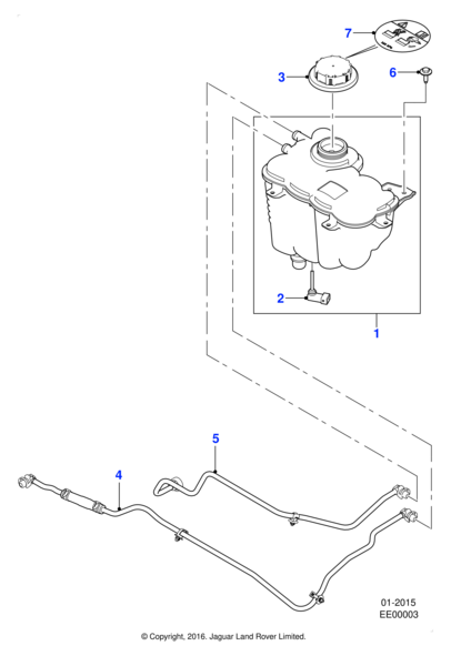 Expansion Hose Pipe T2H46141 Compatible With Jaguar  XE F-Pace  Tag No.837