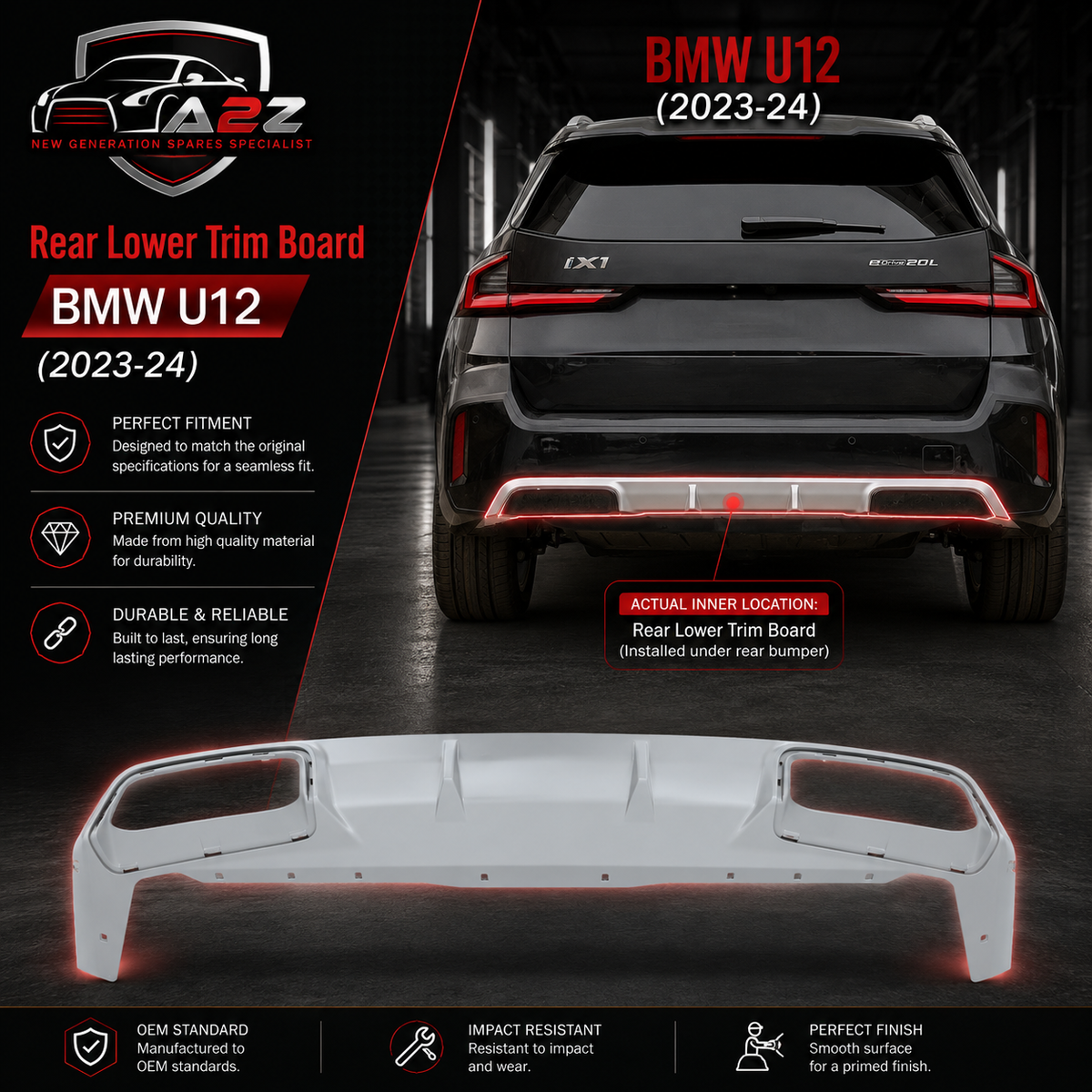 Rear Lower Trim Board 51128464369 Compatible With BMW U12 (2023-24)