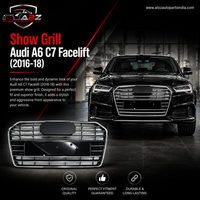 Show Grill  Compatible With  Audi A6 C7 Facelift(2016-18) Shiny Silver Chrome(Big Number Plate) Tag 61