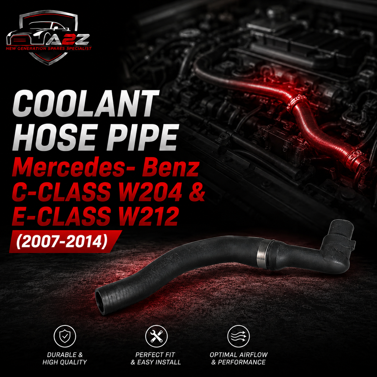Coolant Hose Pipe 2048307496 Compatible With Mercedes- Benz C-CLASS W204 & E-CLASS W212(2007-2014) Tag-H-33