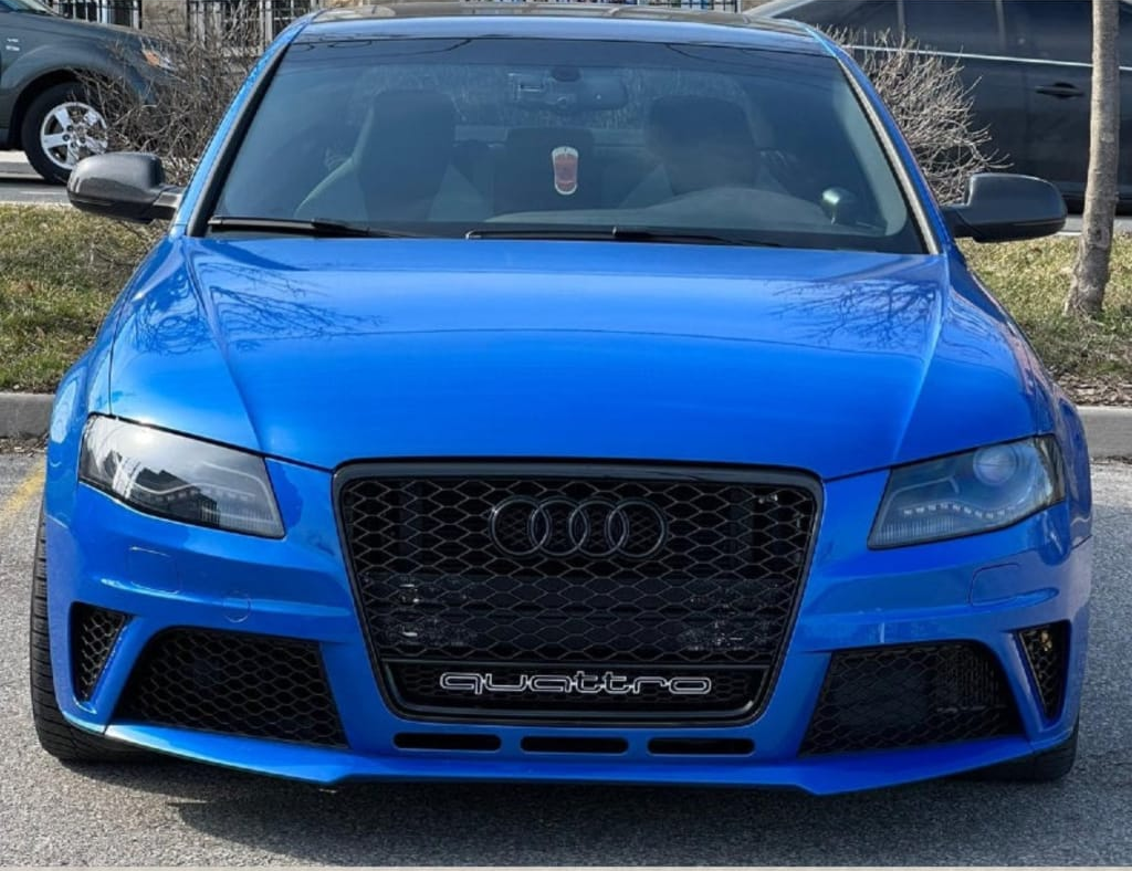 RS4 Quattro Black Honeycomb Show Grill Compatible With Audi = A4 (2009-11) Tag No.5
