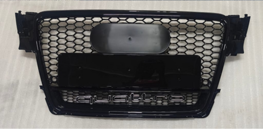RS4 Quattro Black Honeycomb Show Grill Compatible With Audi = A4 (2009-11) Tag No.5