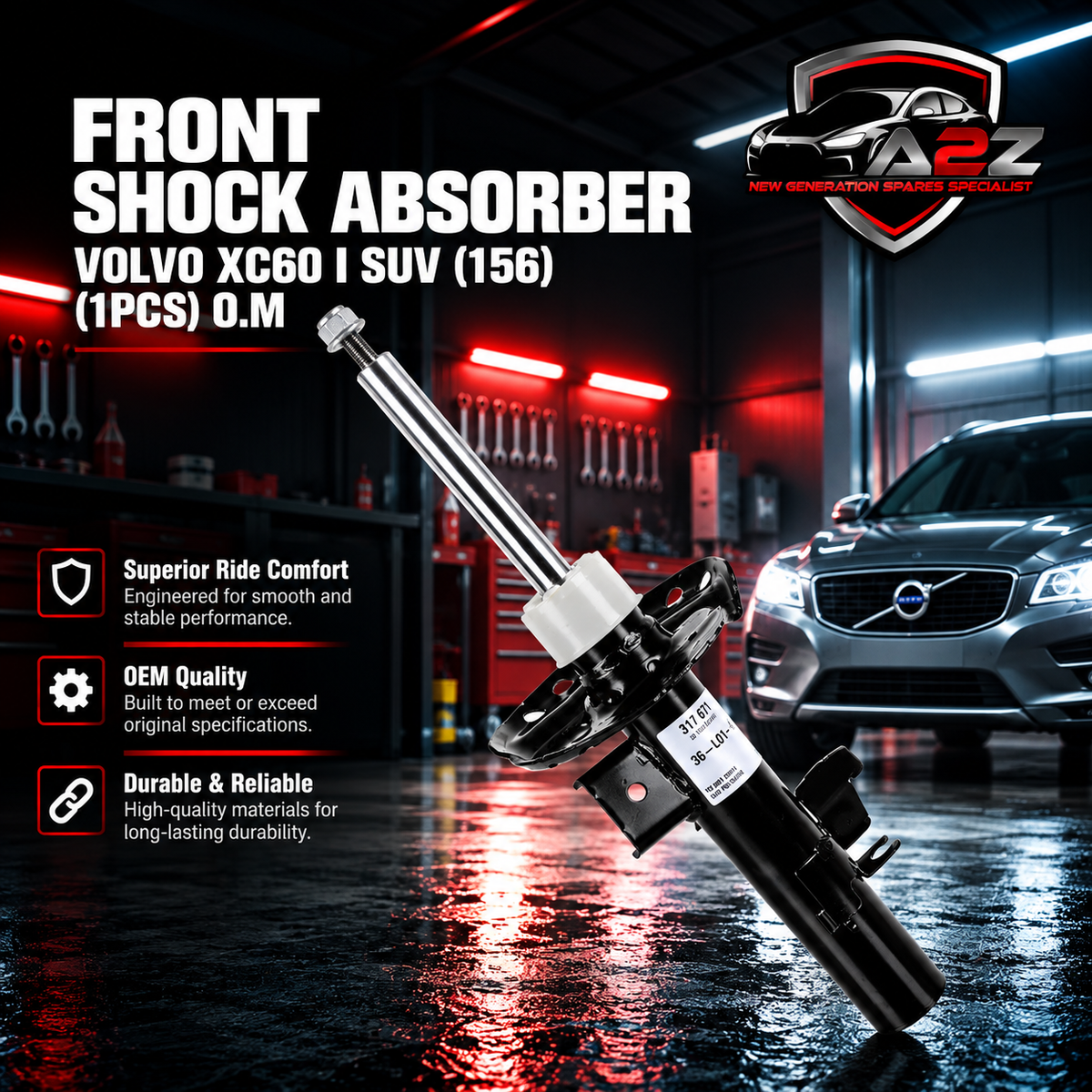 Front Shock Absorber Set Left 30760309 & Right 30760310 Compatible With VOLVO XC60 I SUV (156)  (1PCS) O.M