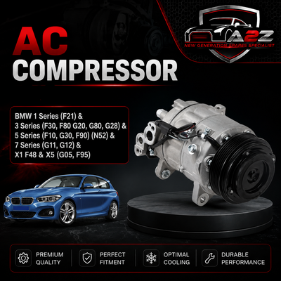 AC Compressor 64529384630 64529391396 64529867227 64529890655 Compatible with BMW 1 Series (F21) & 3 Series (F30, F80 G20, G80, G28) & 5 Series (F10, G30, F90) (N52) &  7  Series (G11, G12) & X1 F48 & X5 (G05, F95)