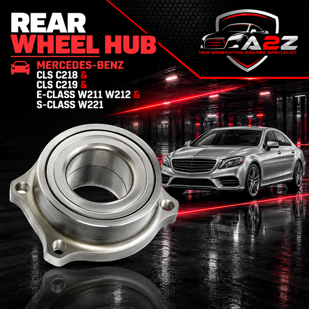 Rear Wheel Hub 2119810227 A2119810227 Compatible With MERCEDES-BENZ CLS C218 & CLS C219 & E-CLASS W211 W212 & S-CLASS W221