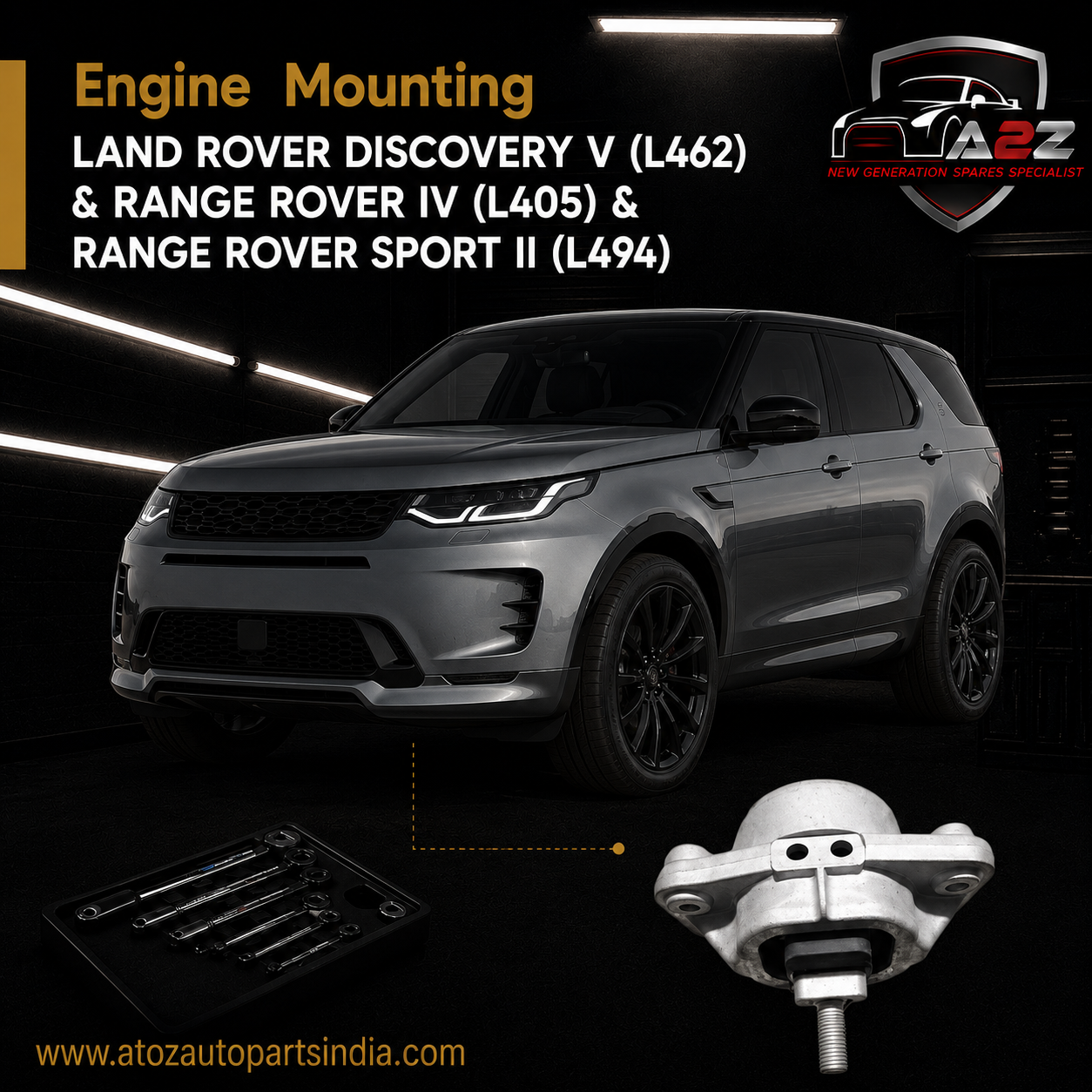 Engine Mounting LR057632 Compatible With LAND ROVER DISCOVERY V (L462) & RANGE ROVER IV (L405) & RANGE ROVER SPORT II (L494)