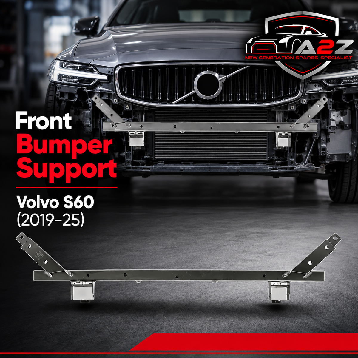 Front Bumper Support 32244775 Compatible With Volvo S60 (2019-25)