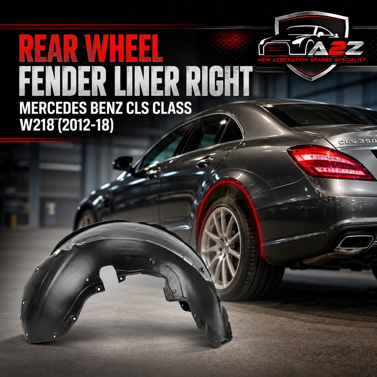 Rear Wheel Fender Liner Right 2186901430 Compatible With Mercedes Benz CLS Class W218 (2012-18)