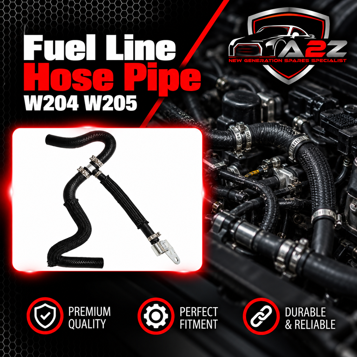 Fuel Line Hose Pipe 6510703981 Compatible With Mercedes Benz W204 W205 Tag No.1014