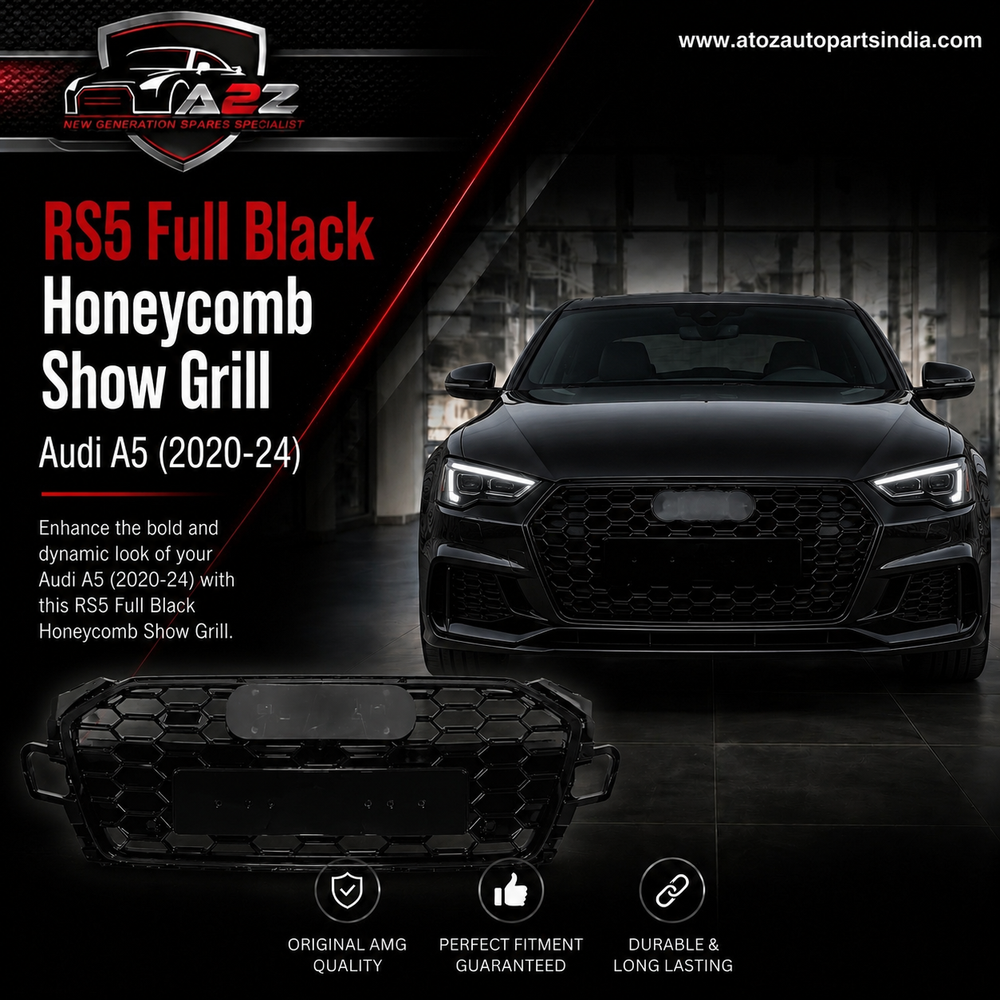 RS5 Full Black Honeycomb Show Grill Compatible With Audi = A5 (2020-24) Tag No.213