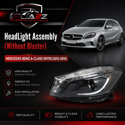 Headlight Headlamp Left A1768201161 & Right A1768201261 (Without Blaster) Compatible With MERCEDES-BENZ A-CLASS (W176) (2012-2015)