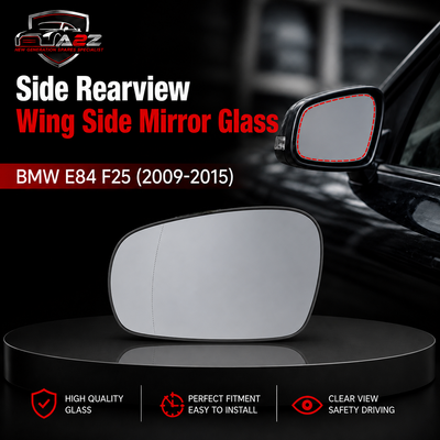 Side Rearview Wing Side Mirror Glass Left 51162991659 & Right 51162991660 Compatible With BMW X1 (E84) & X3 (F25) (2009-2015)
