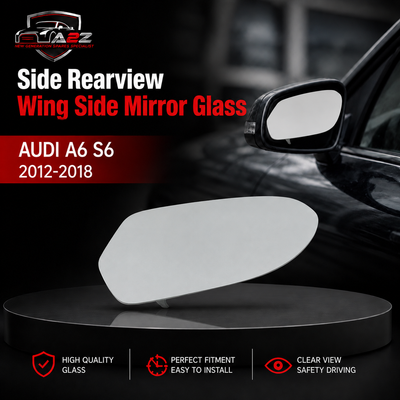 Side Rearview Wing Side Mirror Glass Left 4G0857535 & Right 4G0857536 Compatible With AUDI A6 C7 (4G2, 4GC) | A6 / S6 2012-2018