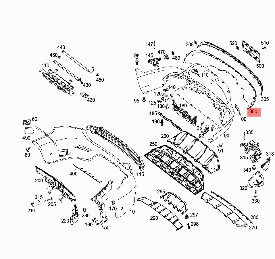 Rear Bumper Chrome 2538852325 Compatible With MERCEDES BENZ GLC X253 2016-2019 Tag No.123