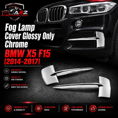 Fog Lamp Cover Glossy  Only Chrome Left 51117325395 & Right 51117325396 Compatible With BMW X5 F15 (2014-2017 )
