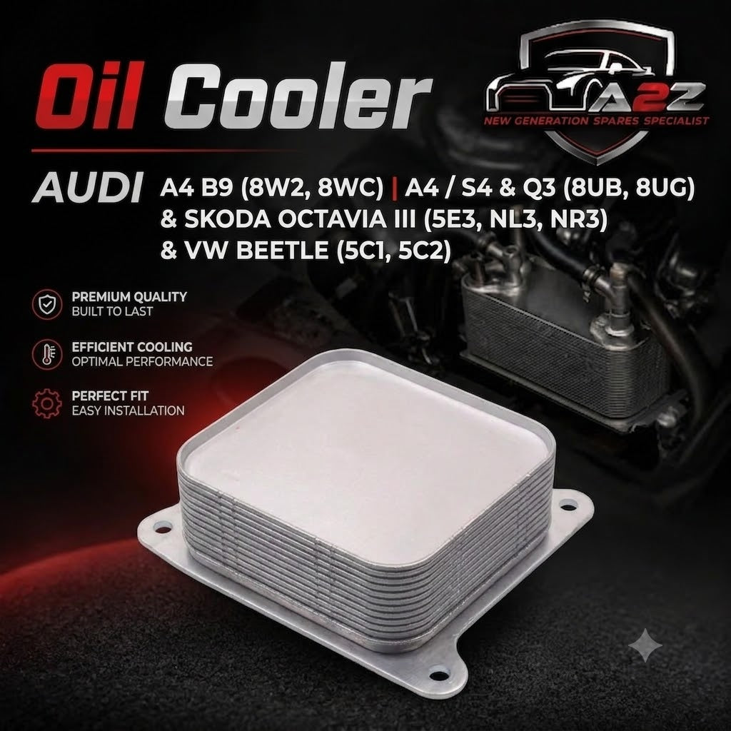Oil Cooler 04E117021B 04E117021C 04E117021K Compatible With AUDI A4 B9 (8W2, 8WC) | A4 / S4 & Q3 (8UB, 8UG) &  SKODA OCTAVIA III (5E3, NL3, NR3) & VW BEETLE (5C1, 5C2) Tag-O-118