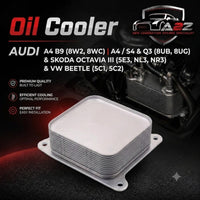 Oil Cooler 04E117021B 04E117021C 04E117021K Compatible With AUDI A4 B9 (8W2, 8WC) | A4 / S4 & Q3 (8UB, 8UG) &  SKODA OCTAVIA III (5E3, NL3, NR3) & VW BEETLE (5C1, 5C2) Tag-O-118