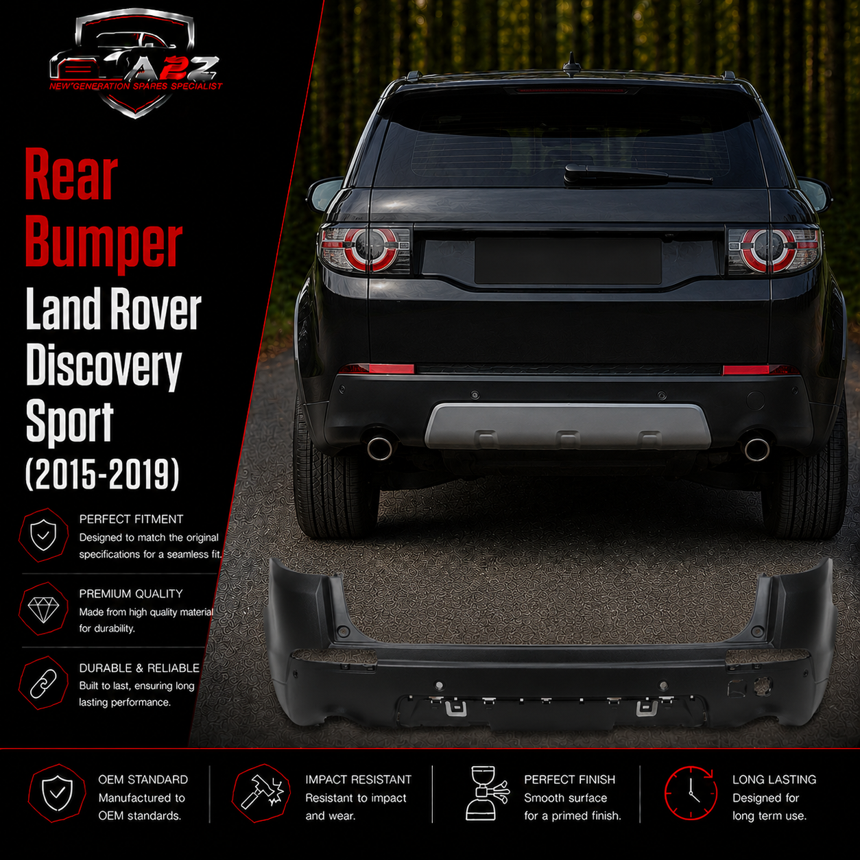 Rear Bumper LR073071 Compatible With LAND ROVER SPORT